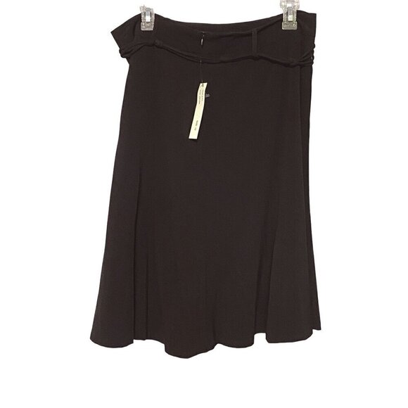 Scott Taylor Petite Fit & Flare Black Skirt Knotted Cord Belt Woman’s 12 NWT - Picture 3 of 10
